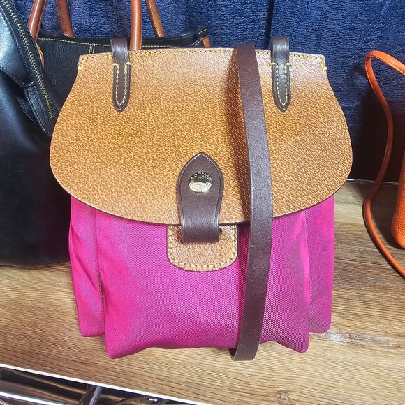 Dooney & Bourke Fuchsia Canvas Leather Messenger Crossbody Bag NWOT - Picture 1 of 1